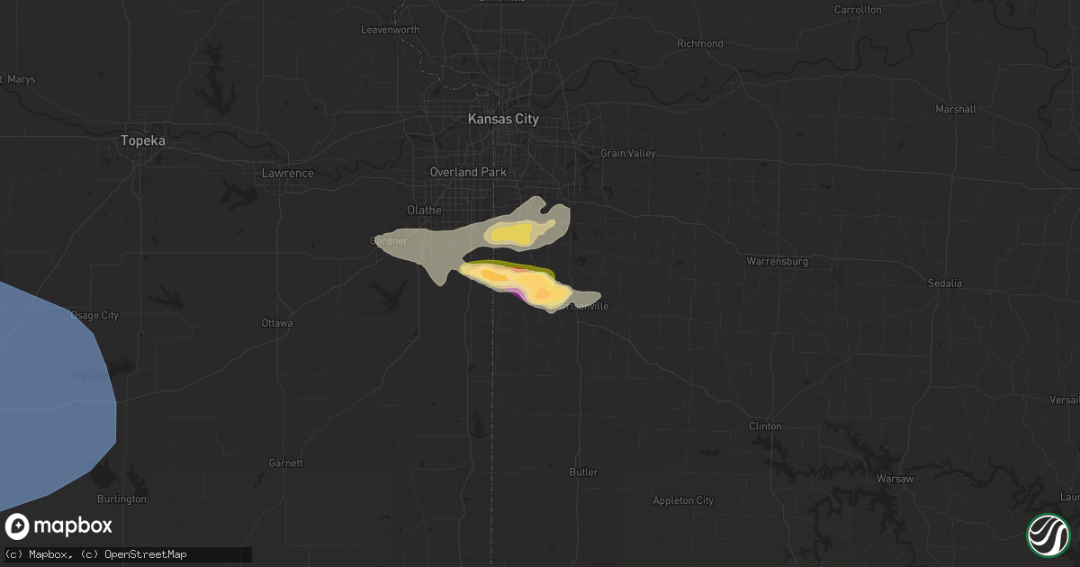 Hail map in Peculiar, MO on June 7, 2024