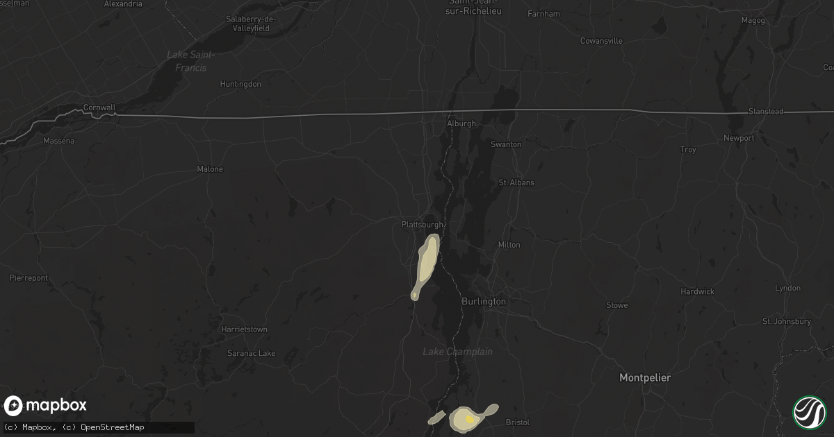 Hail map in Plattsburgh, NY on June 7, 2024