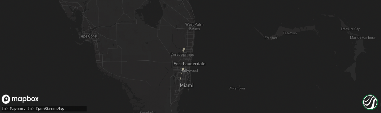 Hail map in Pompano Beach, FL on June 7, 2024