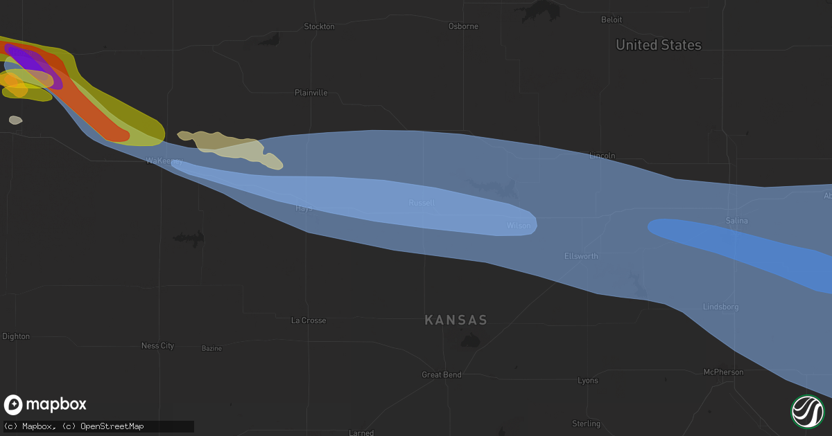 Hail map in Russell, KS on June 7, 2024