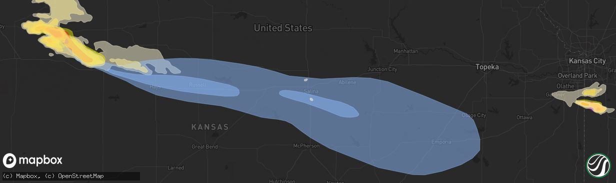 Hail map in Salina, KS on June 7, 2024