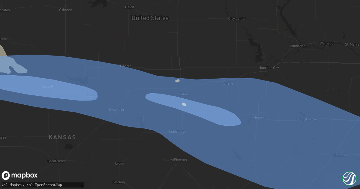 Hail map in Salina, KS on June 7, 2024