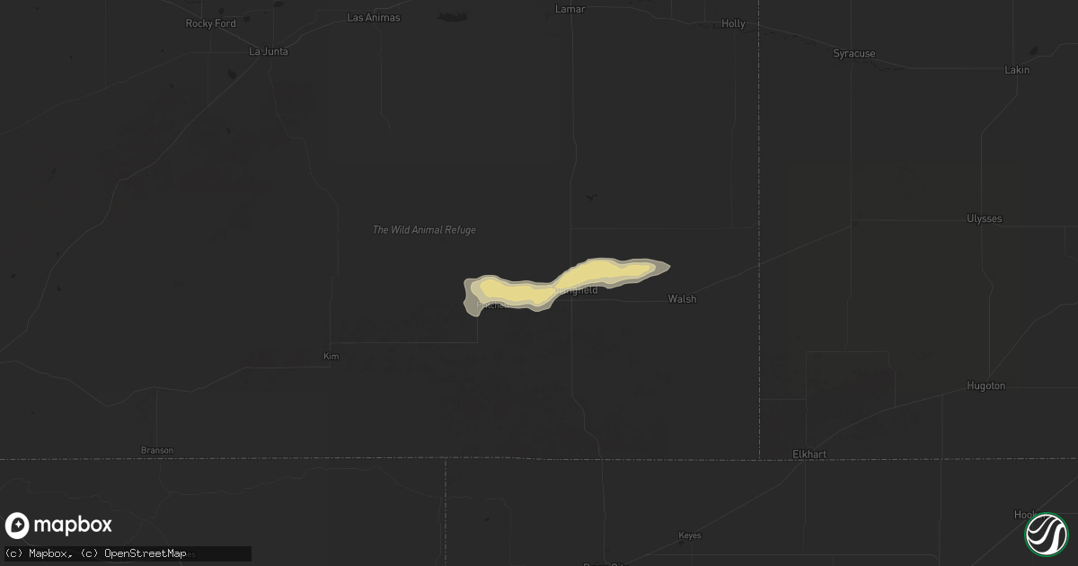 Hail map in Springfield, CO on June 7, 2024