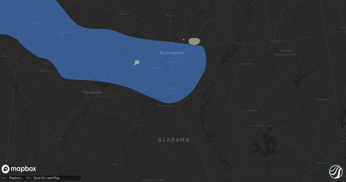 Hail map in Alabaster, AL on June 7, 2025