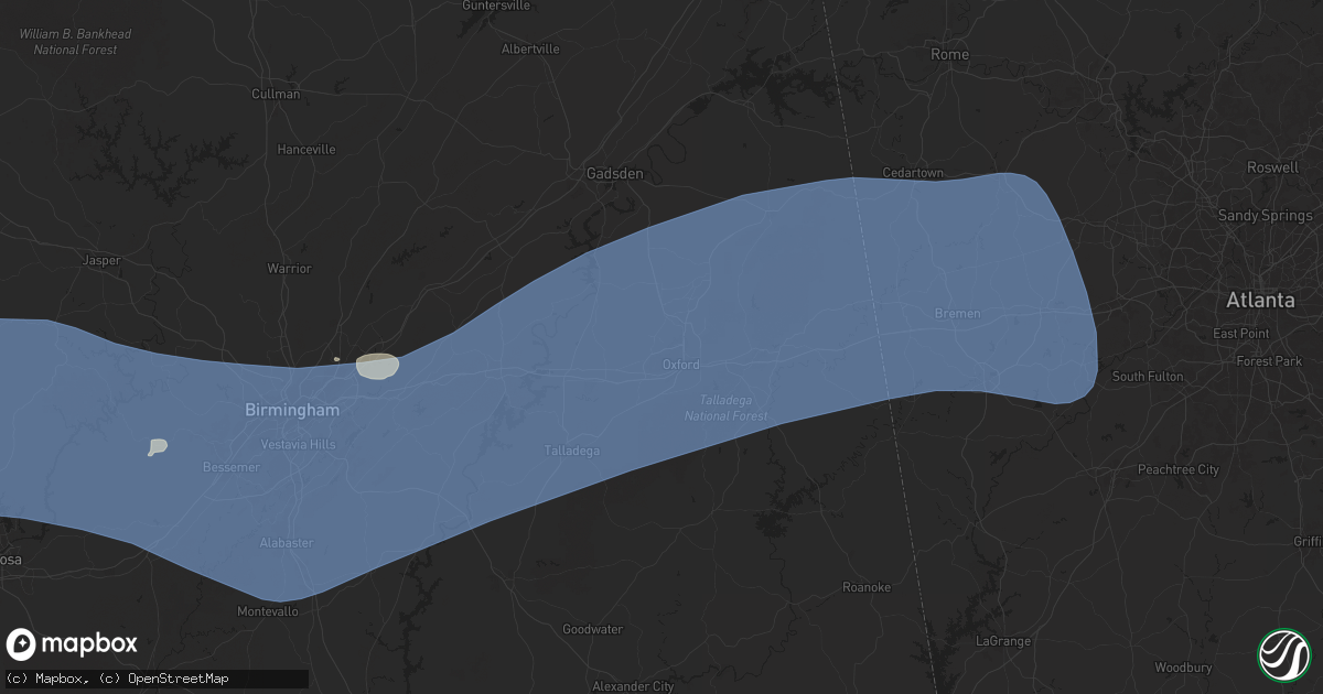 Hail map in Anniston, AL on June 7, 2025