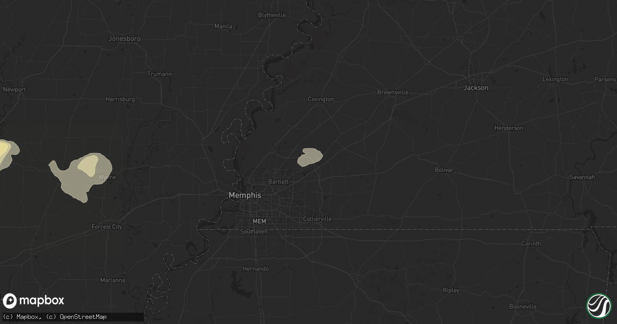 Hail map in Arlington, TN on June 7, 2025
