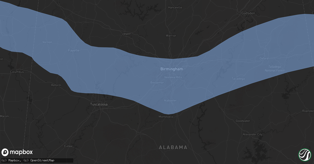 Hail map in Bessemer, AL on June 7, 2025