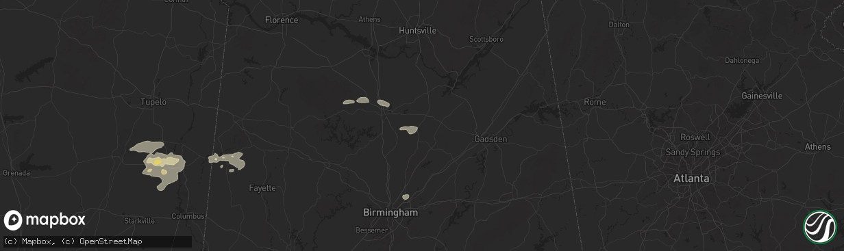 Hail map in Blountsville, AL on June 7, 2025