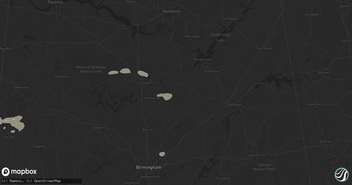 Hail map in Blountsville, AL on June 7, 2025
