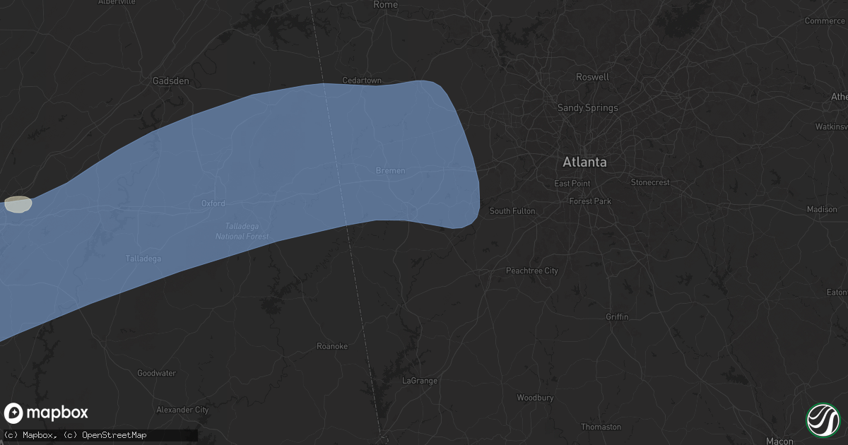 Hail map in Carrollton, GA on June 7, 2025