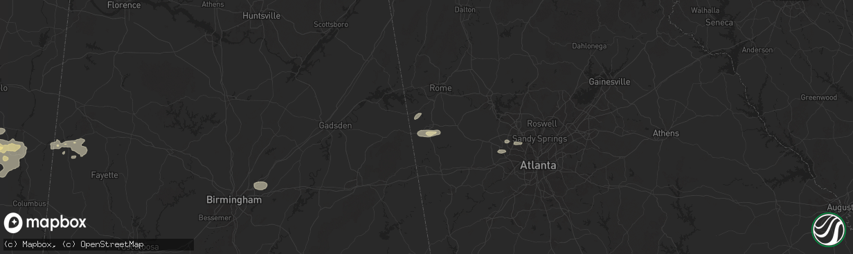 Hail map in Cedartown, GA on June 7, 2025