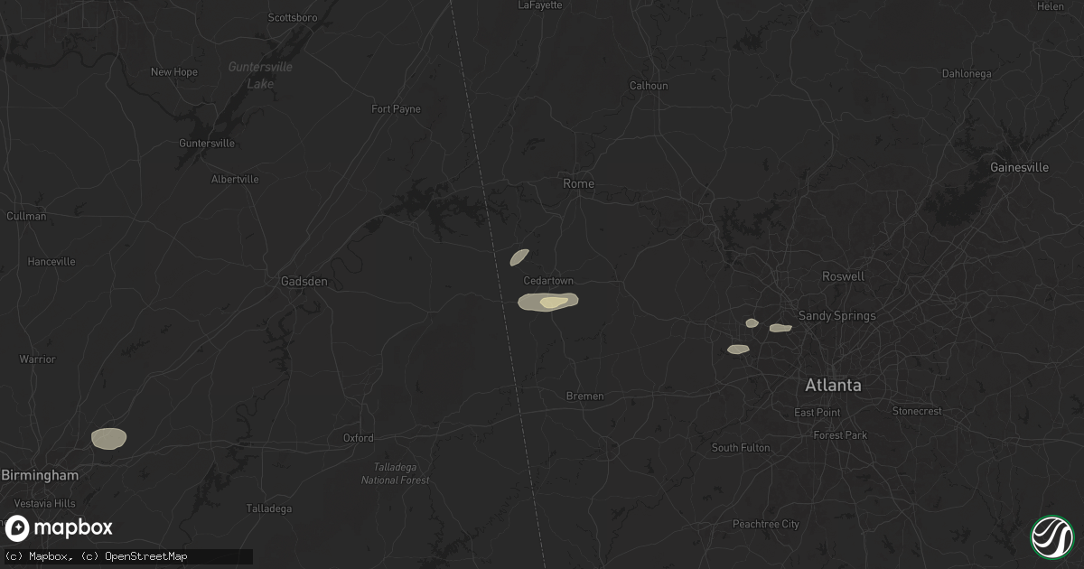 Hail map in Cedartown, GA on June 7, 2025