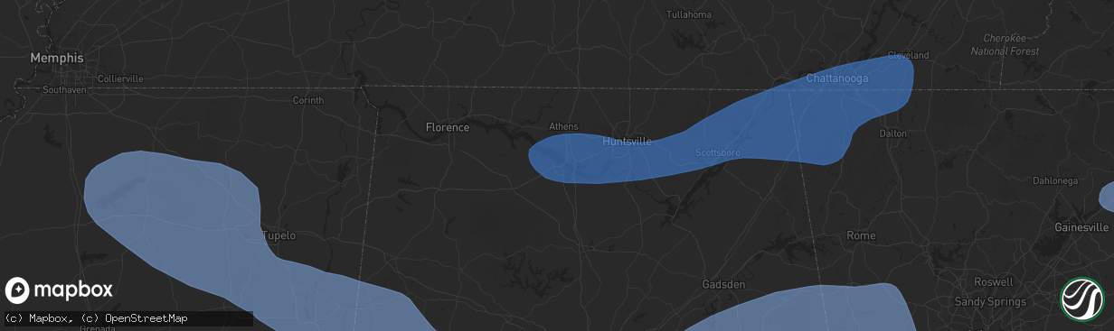 Hail map in Decatur, AL on June 7, 2025