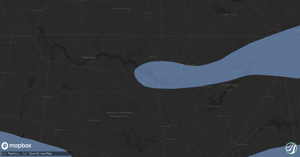 Hail map in Decatur, AL on June 7, 2025