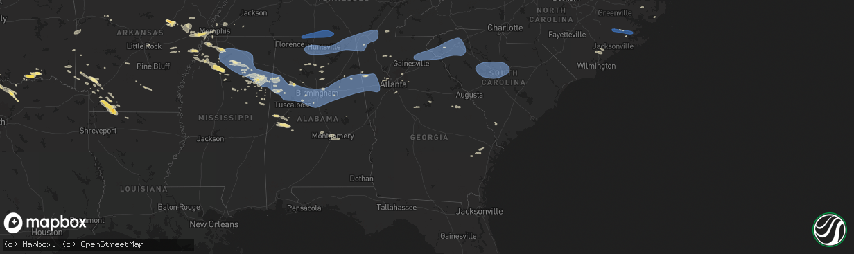 Hail map in Georgia on June 7, 2025