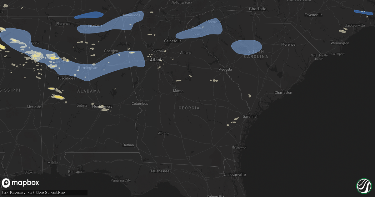 Hail map in Georgia on June 7, 2025