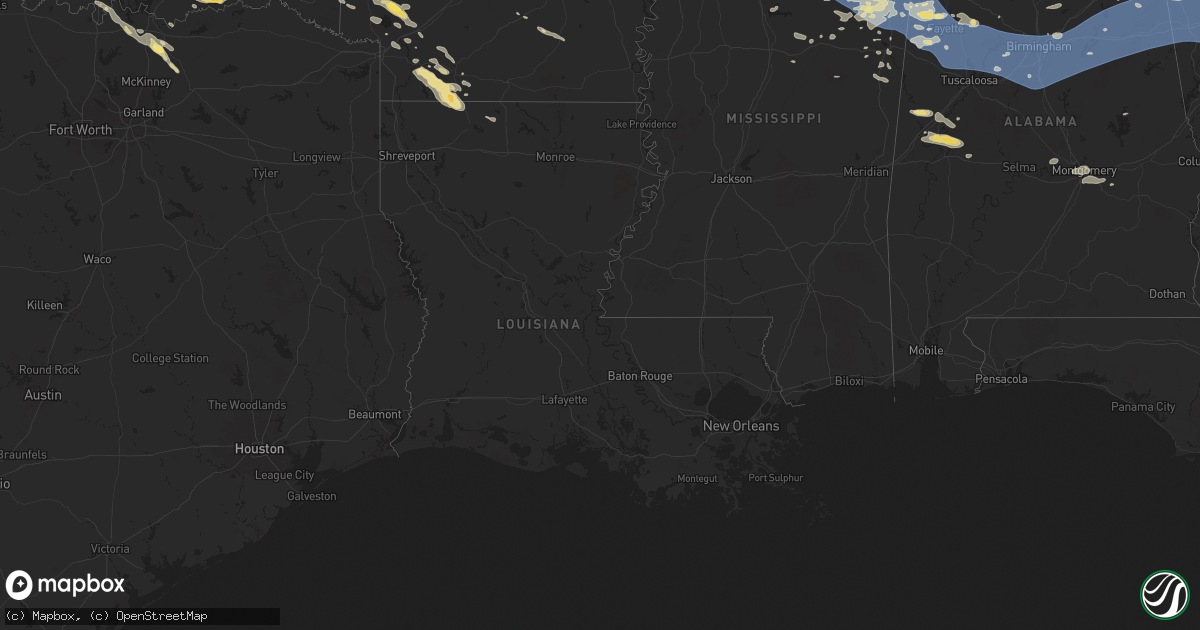 Hail map in Louisiana on June 7, 2025