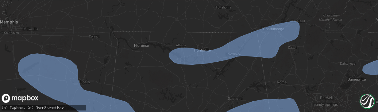 Hail map in Madison, AL on June 7, 2025