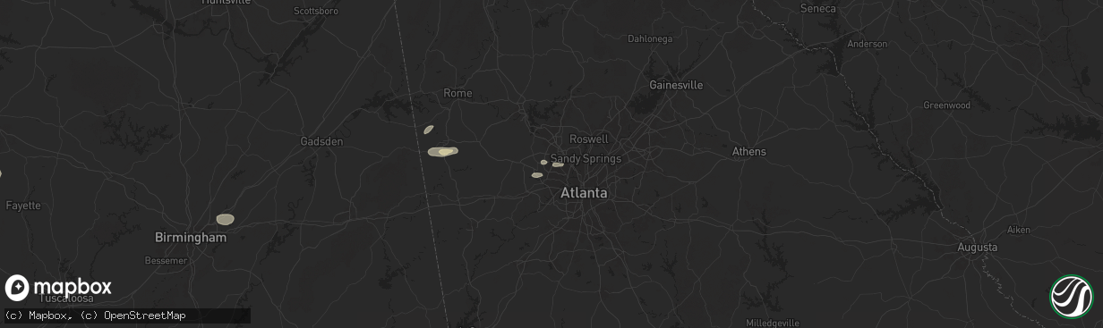 Hail map in Marietta, GA on June 7, 2025