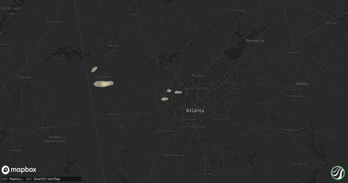 Hail map in Marietta, GA on June 7, 2025