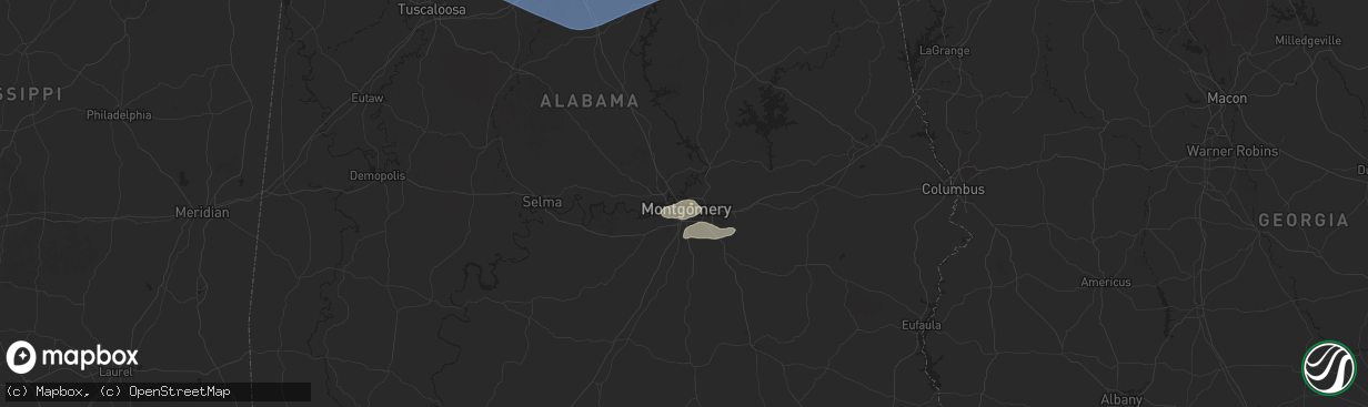 Hail map in Montgomery, AL on June 7, 2025
