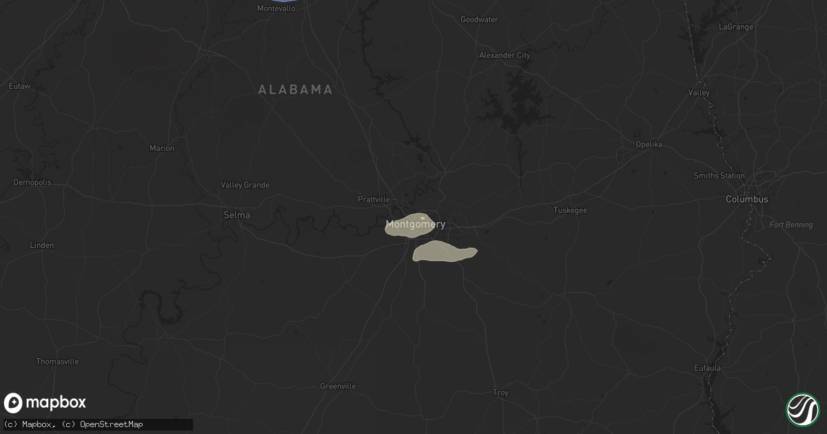 Hail map in Montgomery, AL on June 7, 2025