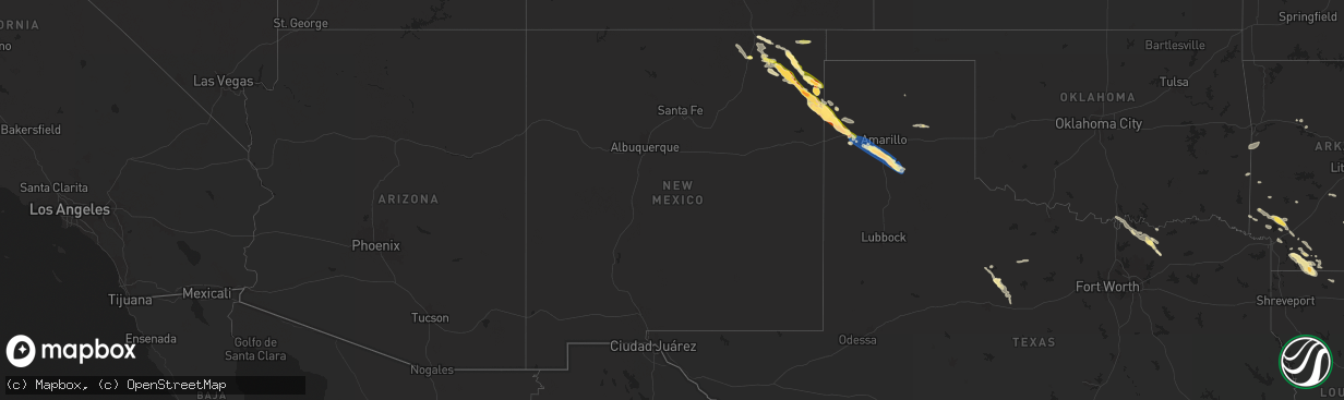Hail map in New Mexico on June 7, 2025