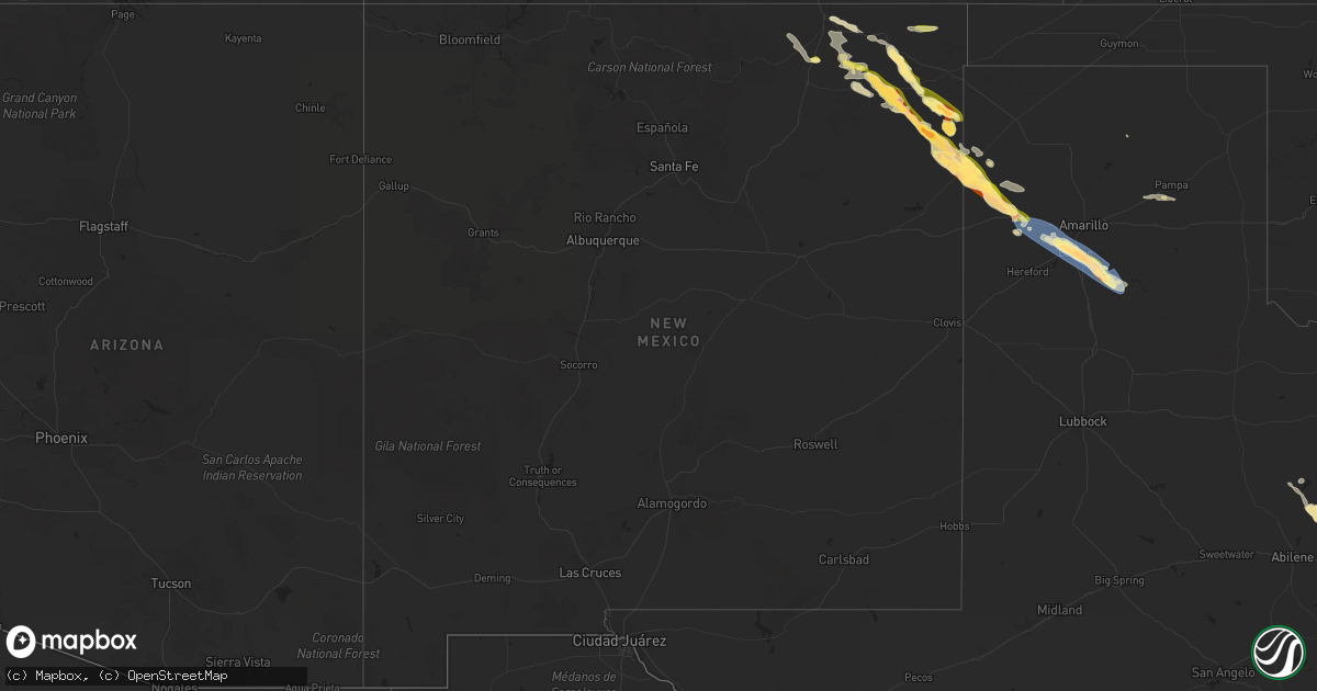 Hail map in New Mexico on June 7, 2025