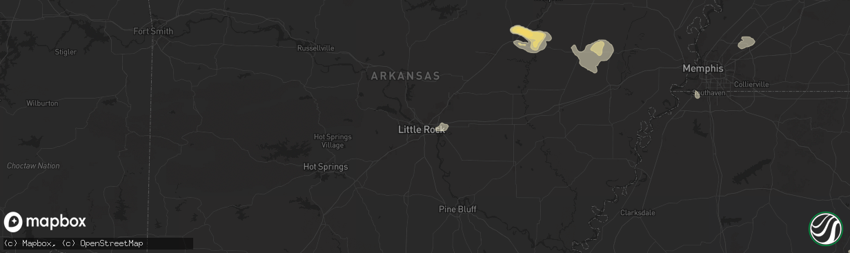 Hail map in North Little Rock, AR on June 7, 2025