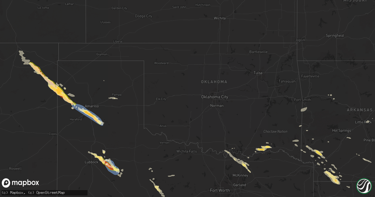 Hail map in Oklahoma on June 7, 2025