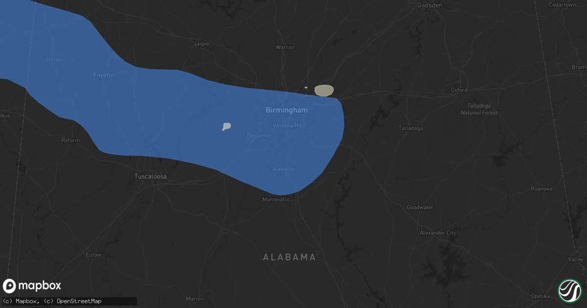 Hail map in Pelham, AL on June 7, 2025