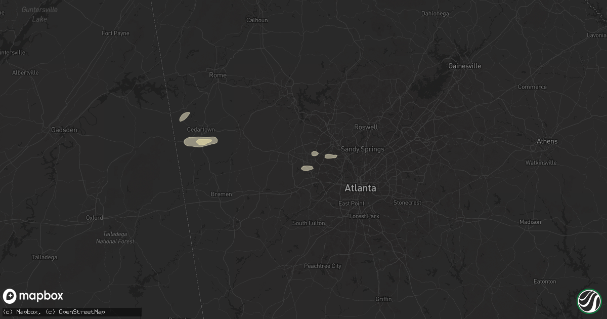 Hail map in Powder Springs, GA on June 7, 2025