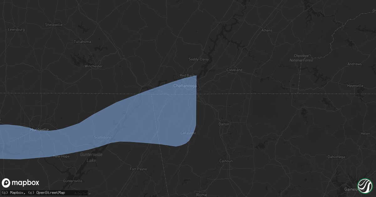 Hail map in Rossville, GA on June 7, 2025