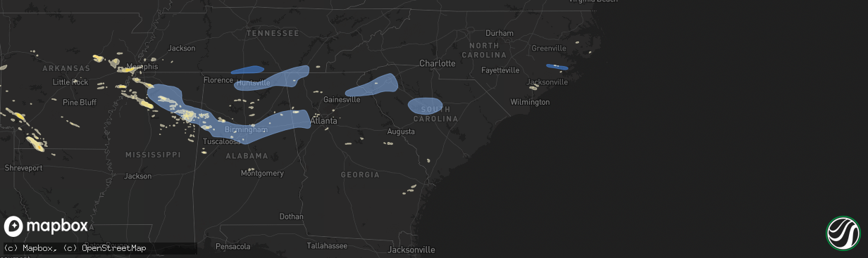 Hail map in South Carolina on June 7, 2025