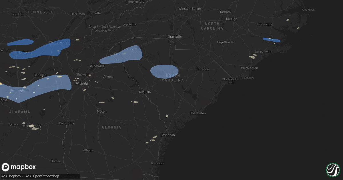 Hail map in South Carolina on June 7, 2025