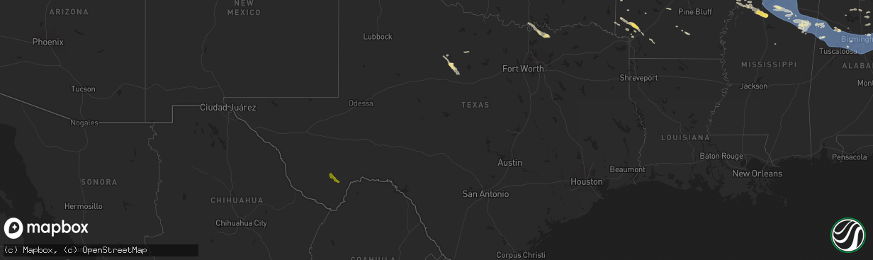 Hail map in Texas on June 7, 2025