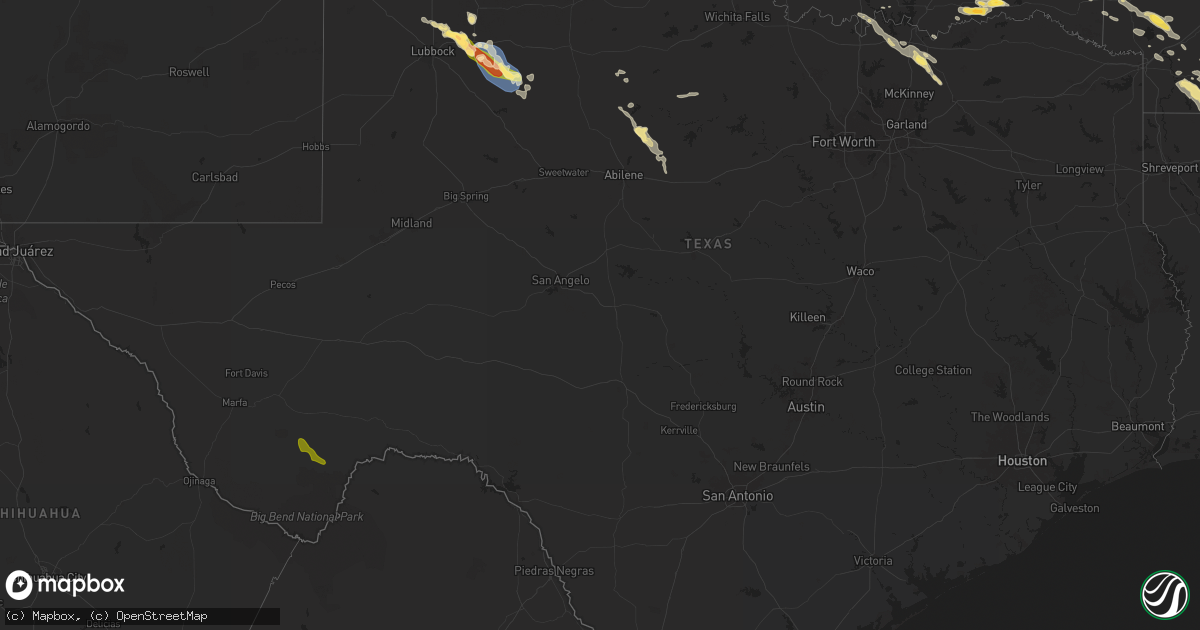 Hail map in Texas on June 7, 2025