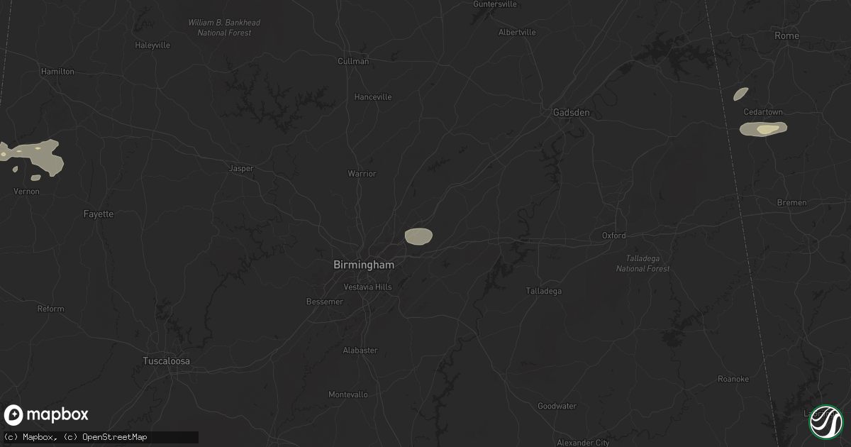Hail map in Trussville, AL on June 7, 2025