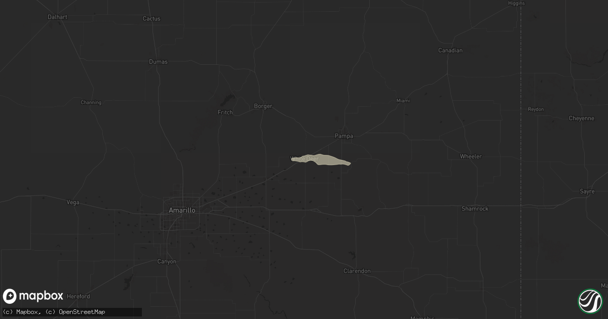 Hail map in White Deer, TX on June 7, 2025