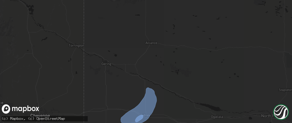 Hail map in Angora, NE on June 7, 2026