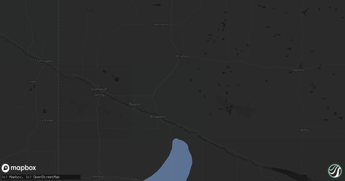 Hail map in Angora, NE on June 7, 2026