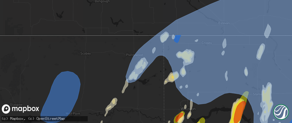Hail map in Antelope, MT on June 7, 2026