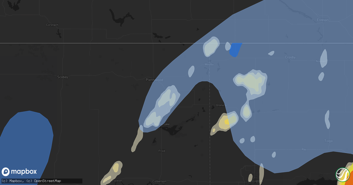 Hail map in Antelope, MT on June 7, 2026