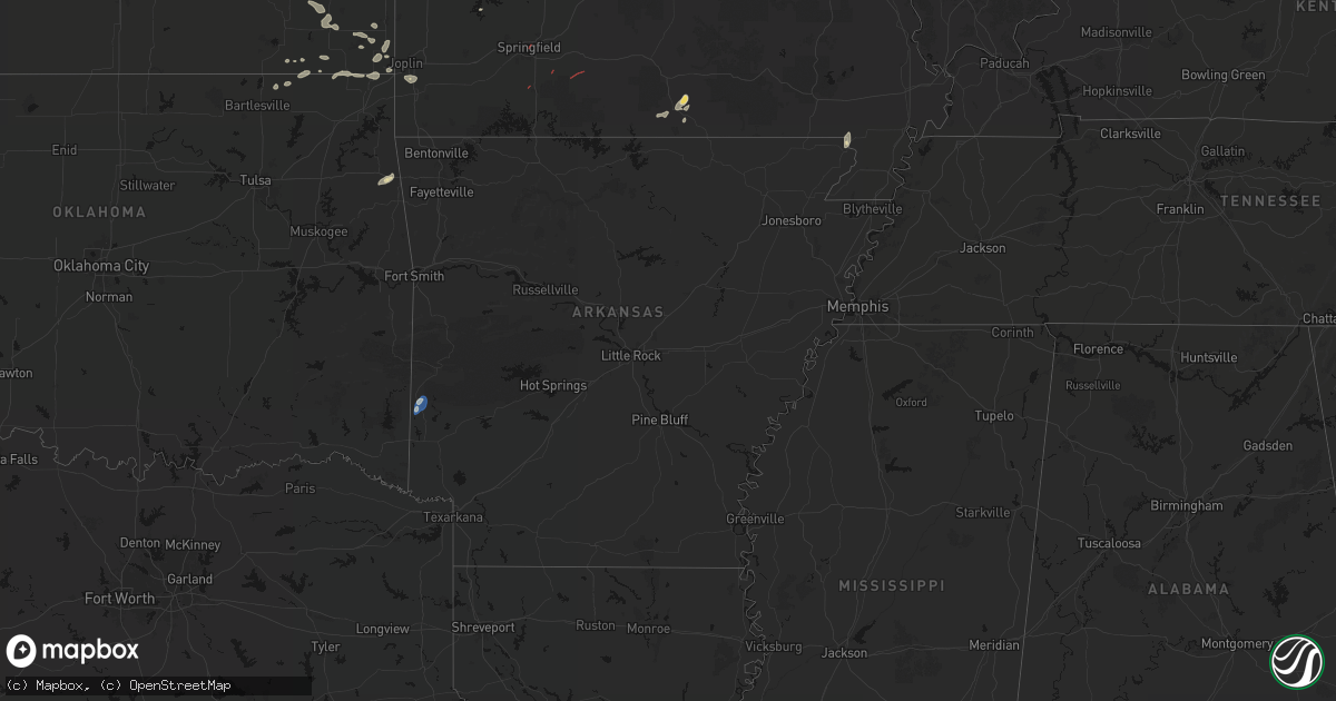 Hail map in Arkansas on June 7, 2026