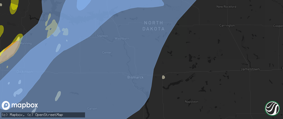 Hail map in Baldwin, ND on June 7, 2026
