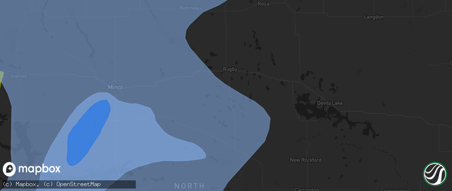 Hail map in Balta, ND on June 7, 2026