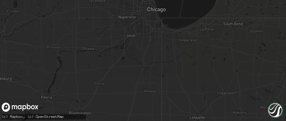 Hail map in Bourbonnais, IL on June 7, 2026