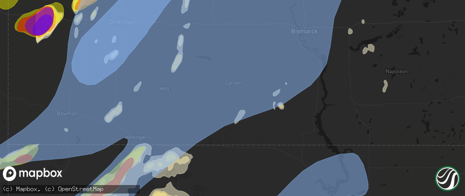 Hail map in Carson, ND on June 7, 2026