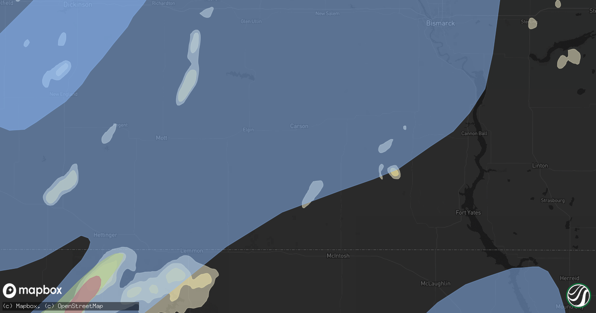 Hail map in Carson, ND on June 7, 2026