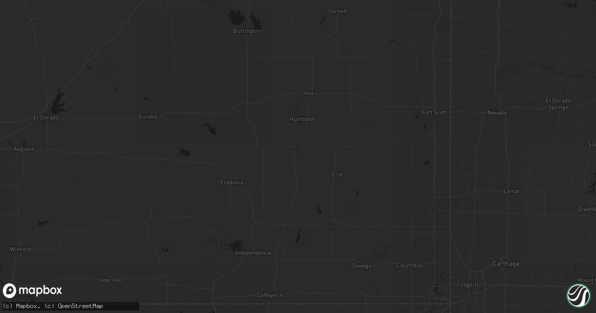 Hail map in Chanute, KS on June 7, 2026